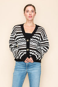 Mono Mode Striped Knit Cardi