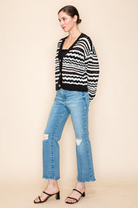 Mono Mode Striped Knit Cardi