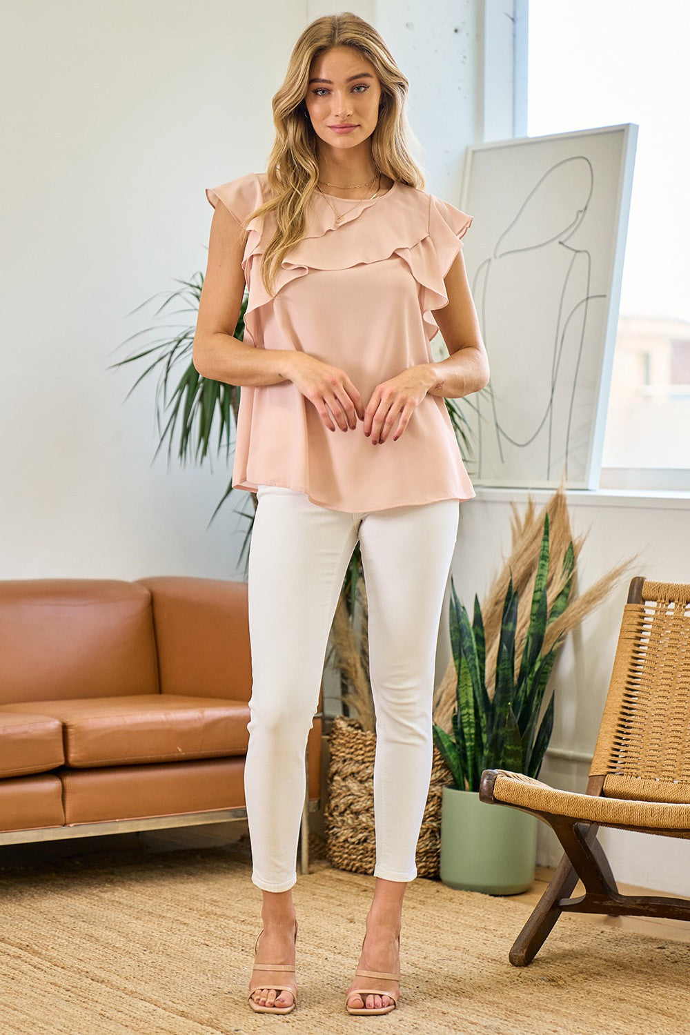 Mauve Ruffle Blouse