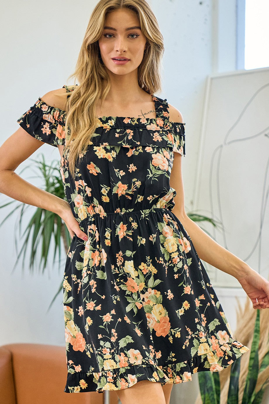 Off The Shoulder Floral Dress