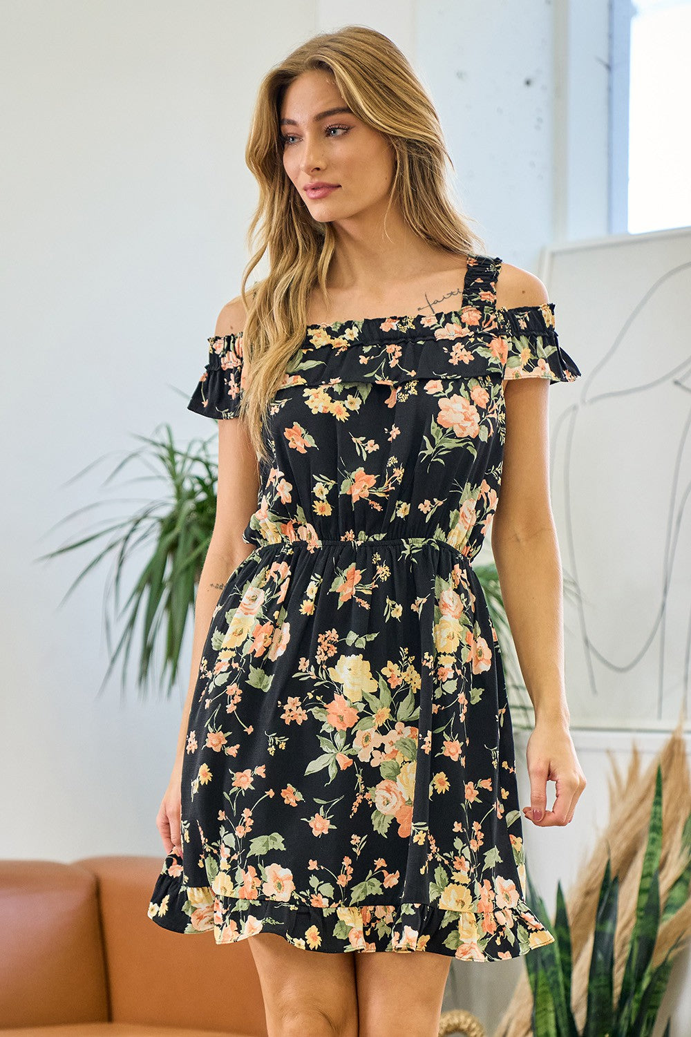 Off The Shoulder Floral Dress