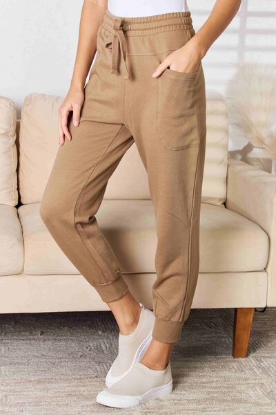 High Rise Relaxed Joggers in Mocha