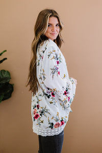 Inspiring Dreams Floral Flare Sleeve Kimono