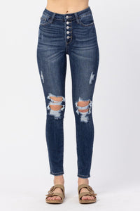 Britney Distressed Button Fly Judy Blue Jeans