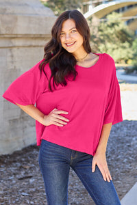 Round Neck Drop Shoulder Top