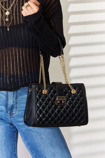 Quilted PU Leather Handbag