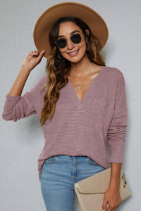 Dropped Shoulder High-Low Hem Top