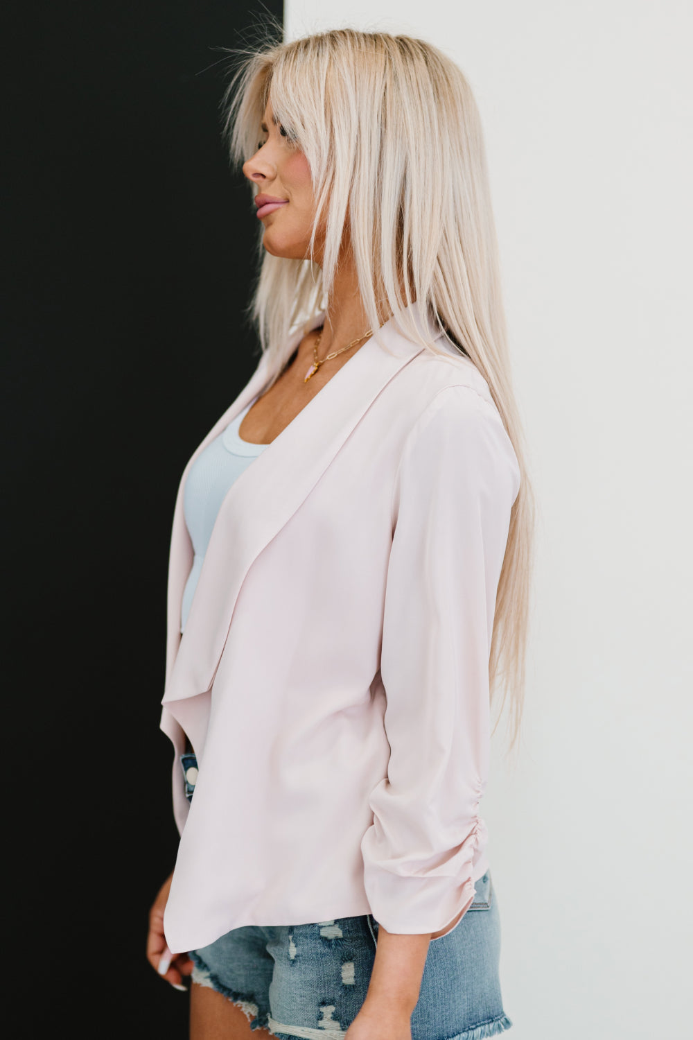 Higher Path Ruched Blazer Jacket