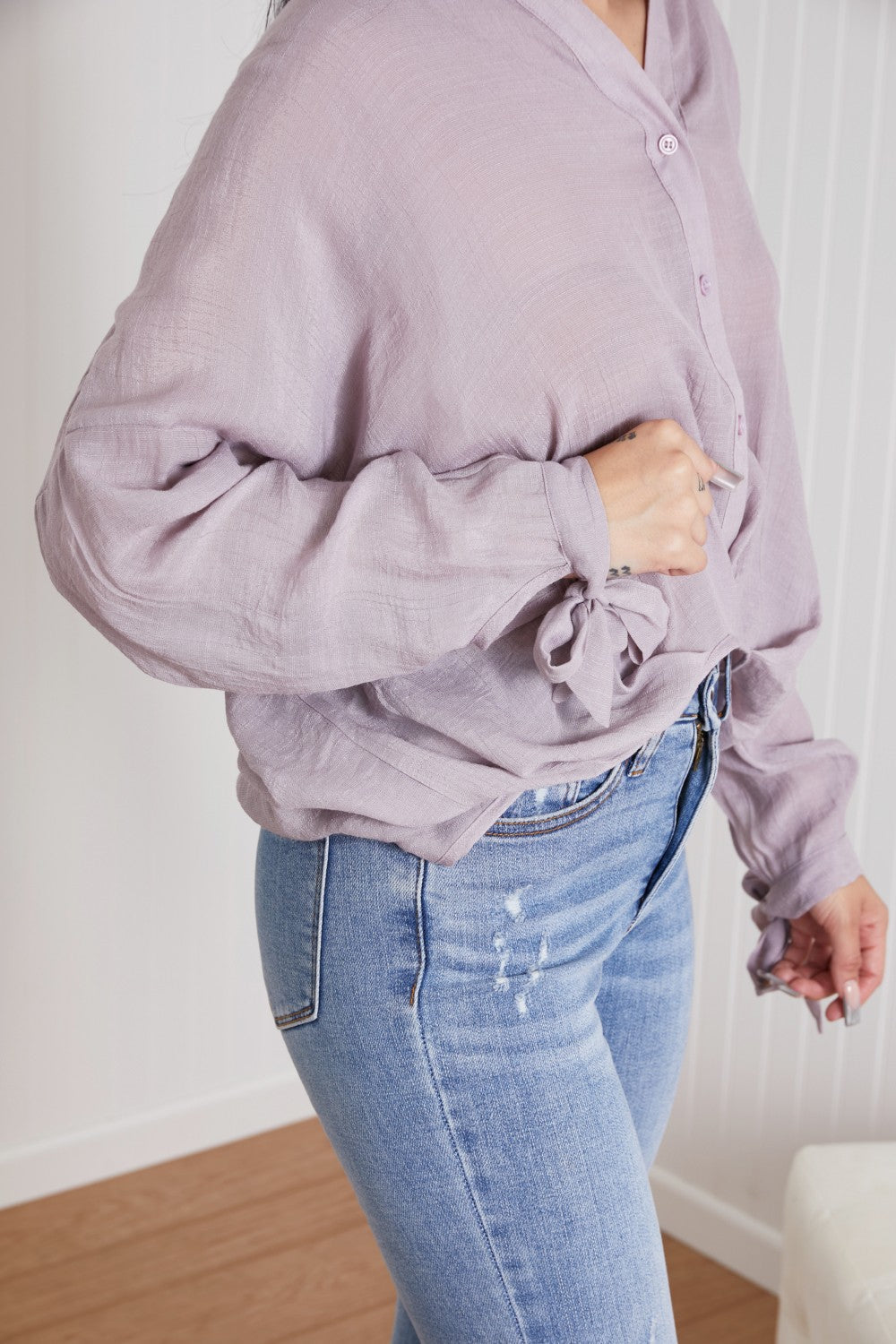 Sweet Tea Button Front Long Sleeve Top
