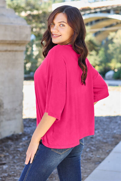 Round Neck Drop Shoulder Top