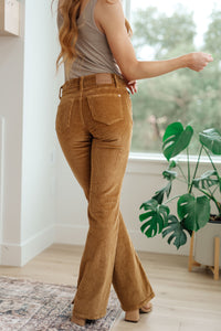 Judy Blue Cordelia Bootcut Corduroy Pants in Camel