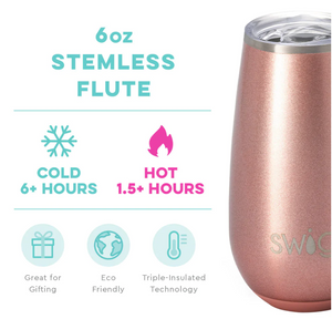 Swig Life™ Shimmer Rose Gold Stemless Flute (6oz)