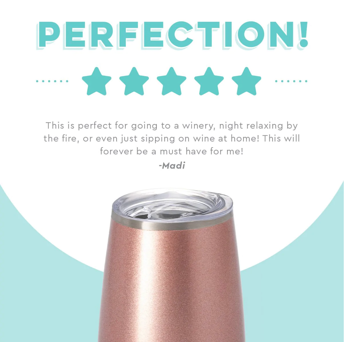 Swig Life™ Shimmer Rose Gold Stemless Flute (6oz)