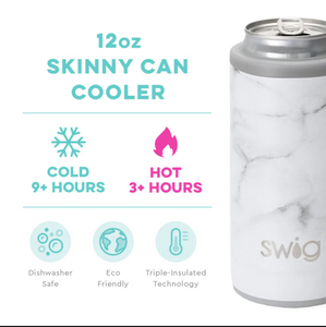 Swig Life™ Marble Skinny Can Cooler (12oz)