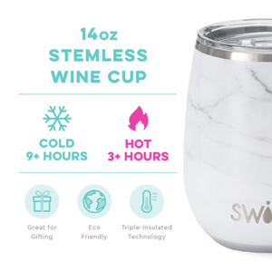 Swig Life™ Marble Stemless Wine Tumbler (14oz)