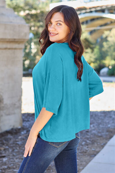 Round Neck Drop Shoulder Top