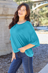 Round Neck Drop Shoulder Top