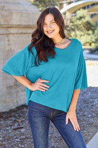 Round Neck Drop Shoulder Top