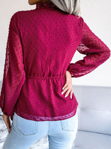 Swiss Dot Peplum Blouse
