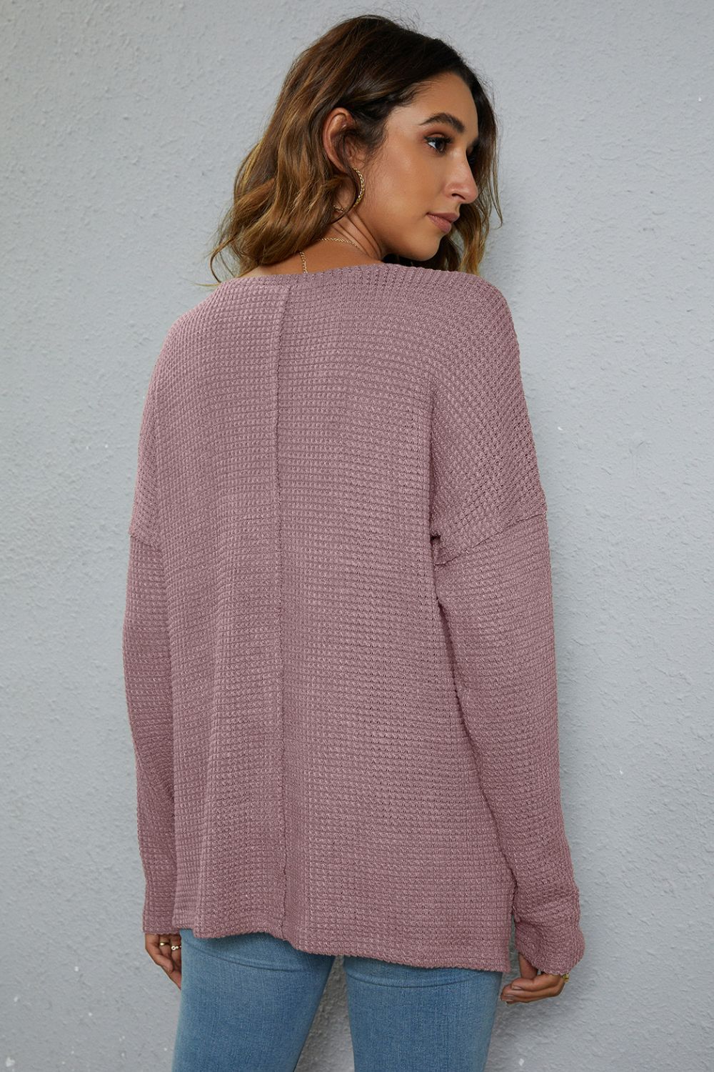 Dropped Shoulder High-Low Hem Top