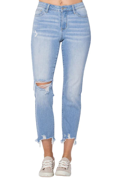 Bobbie Mid-Rise Distressed Boyfriend Jeans