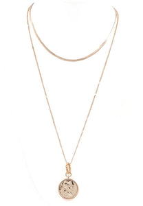 Layered Metal Coin Necklace