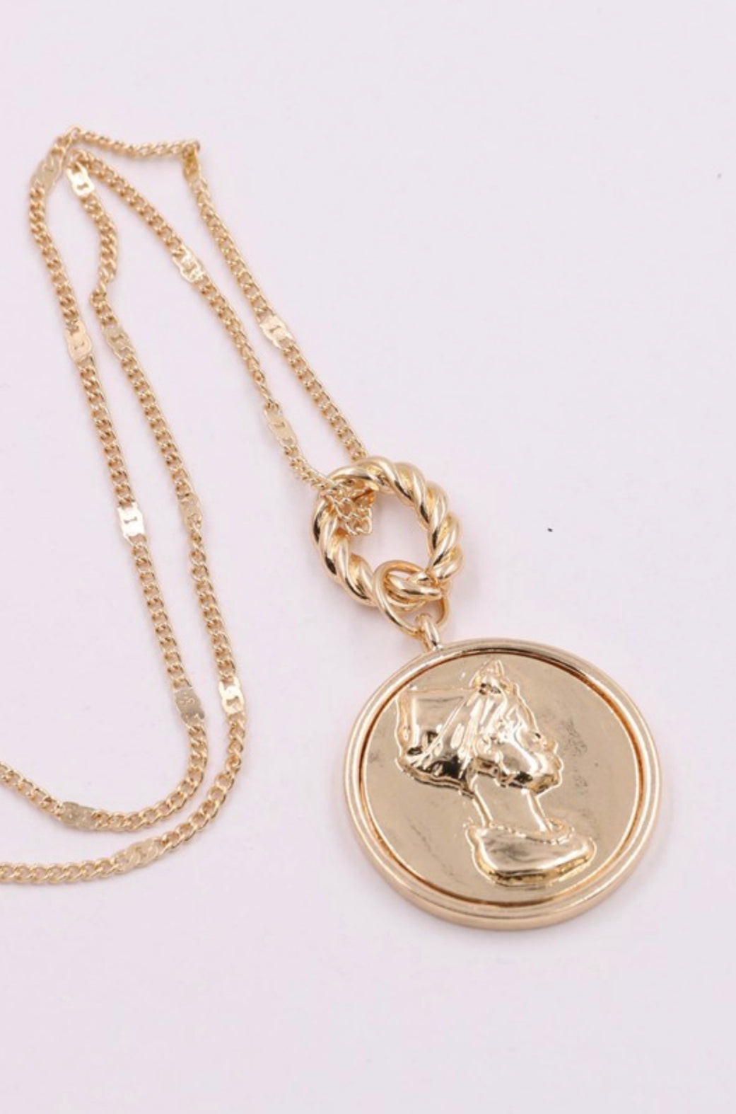 Layered Metal Coin Necklace