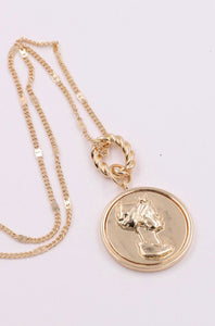 Layered Metal Coin Necklace