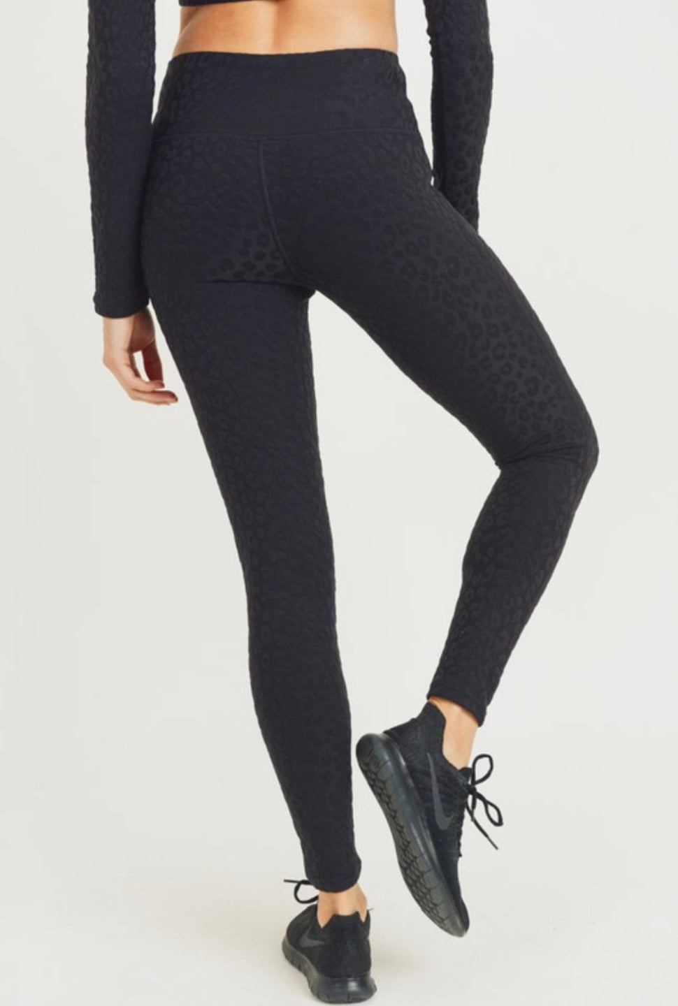 Mono B Blackout Leopard Jacquard Tactel Leggings