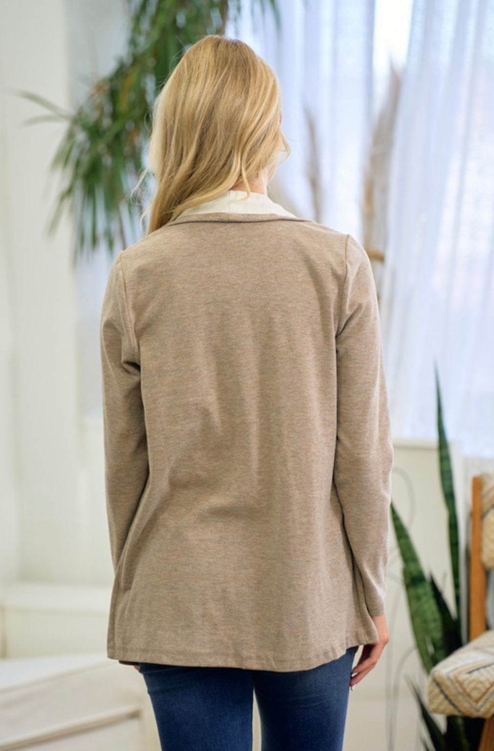 Bare Necessities Taupe Draped Cardigan