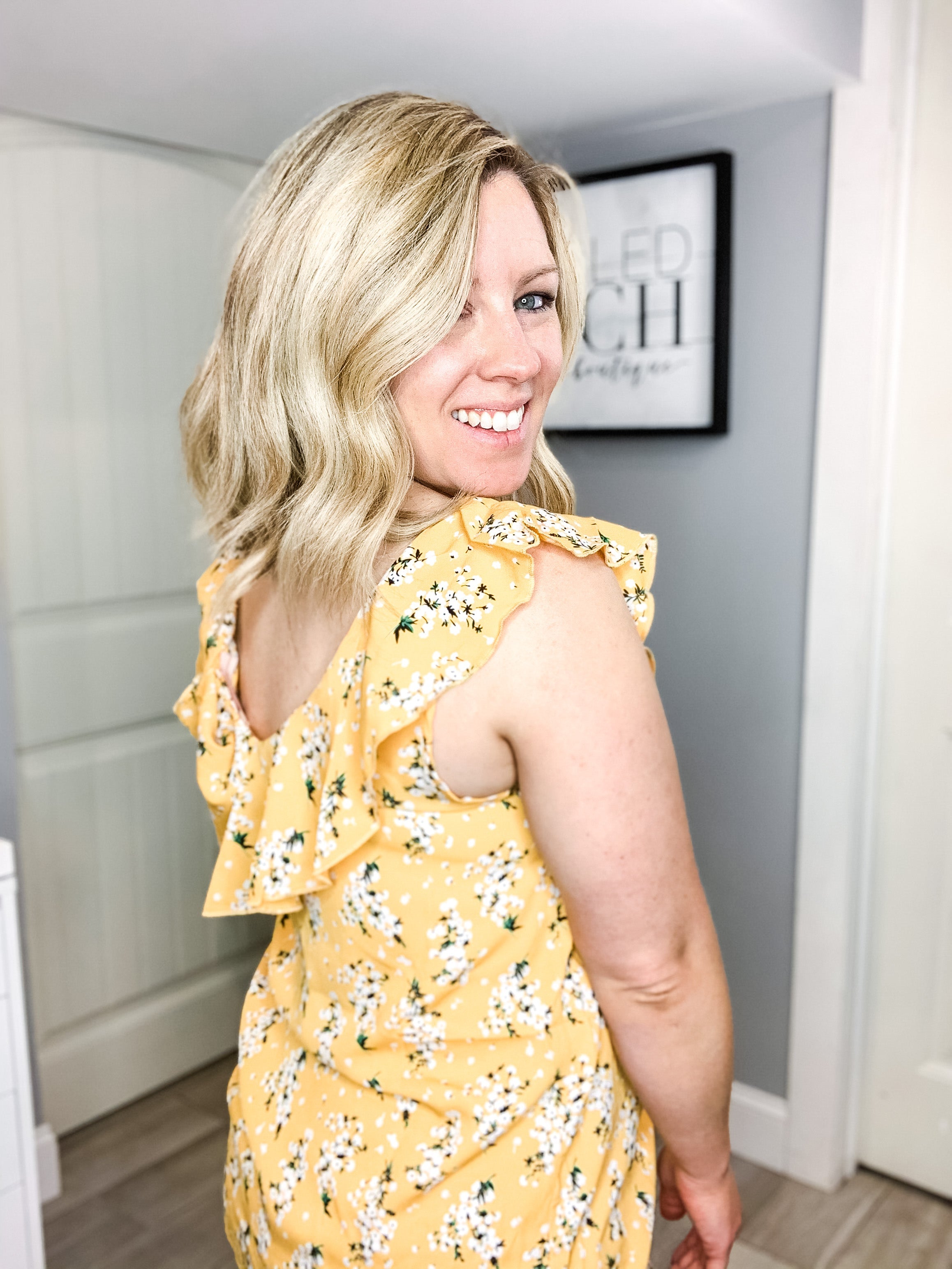 Sunrise Glow Floral Surplice Top