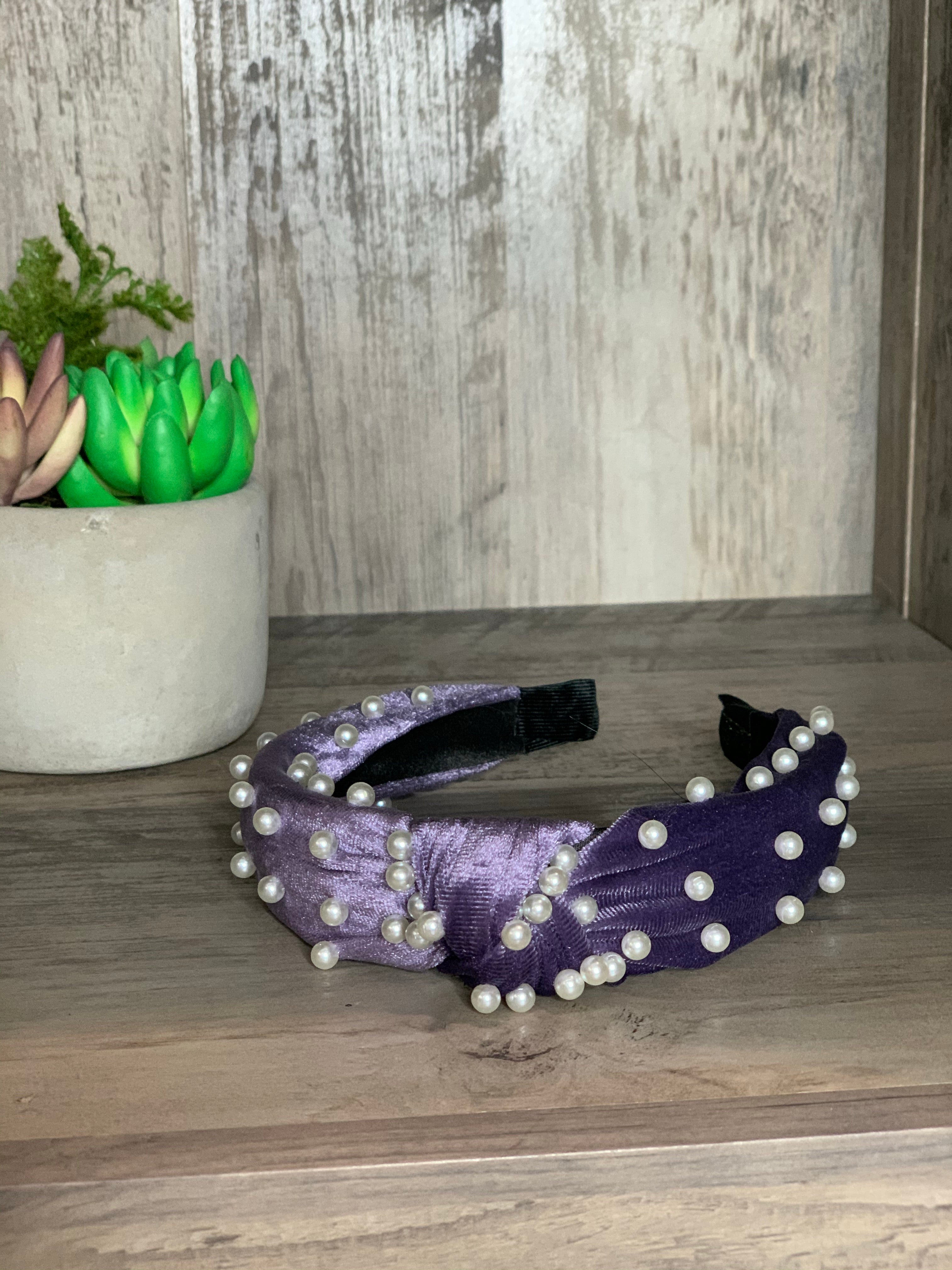 Blair Beaded Velvet Knot Headbands