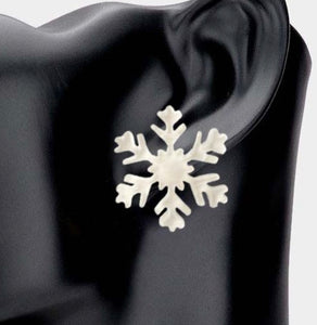 Let It Snow Resin Snowflake Earrings