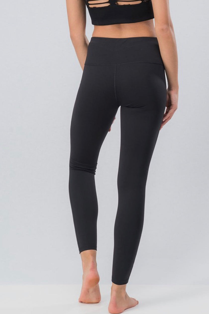 Mono B Black Distressed Yoga Leggings