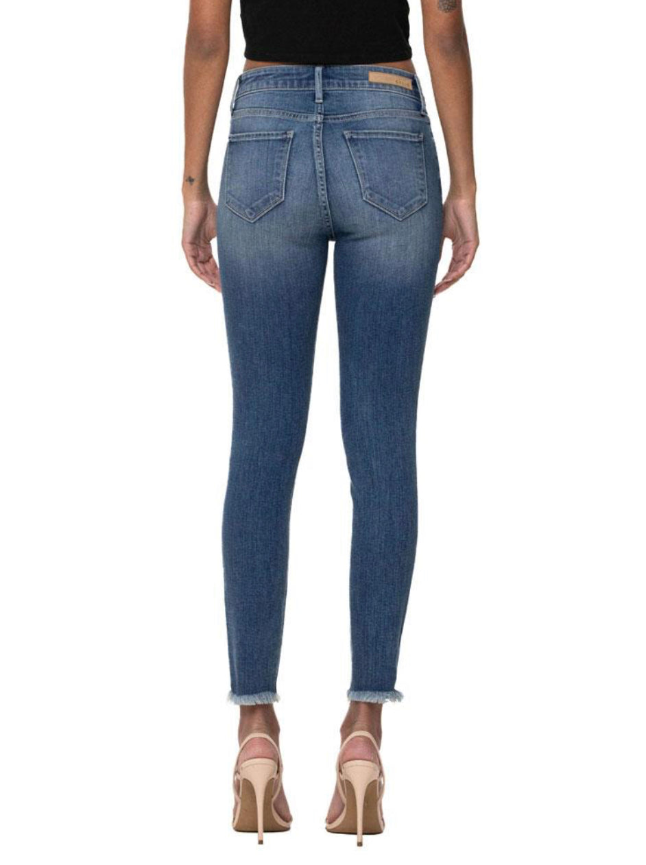 Cynthia Skinny Medium Wash Raw Hem Cello Jeans