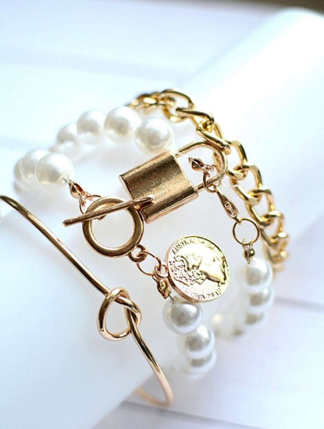 Perfectly Pearl Gold Bracelet Stack