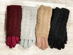Cable Knit Smart Touch Gloves
