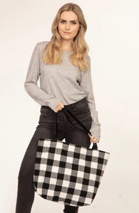 Black Buffalo Check Everyday Tote