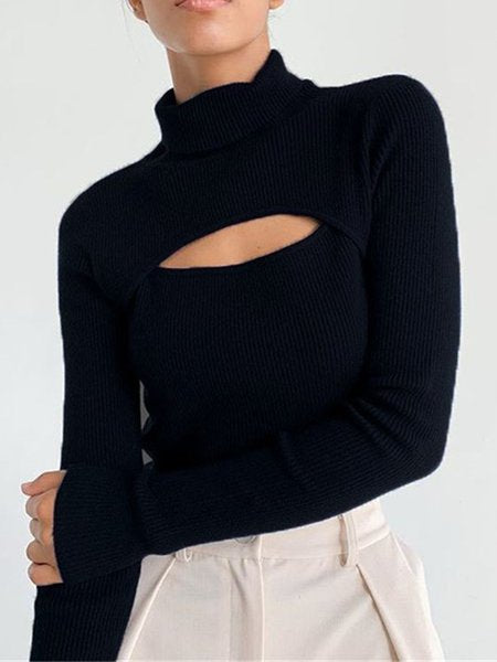 Low Key Cut Out Ribbed Top