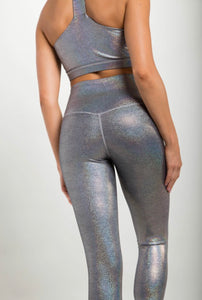 Mono B Holographic Glitter High Waisted Leggings