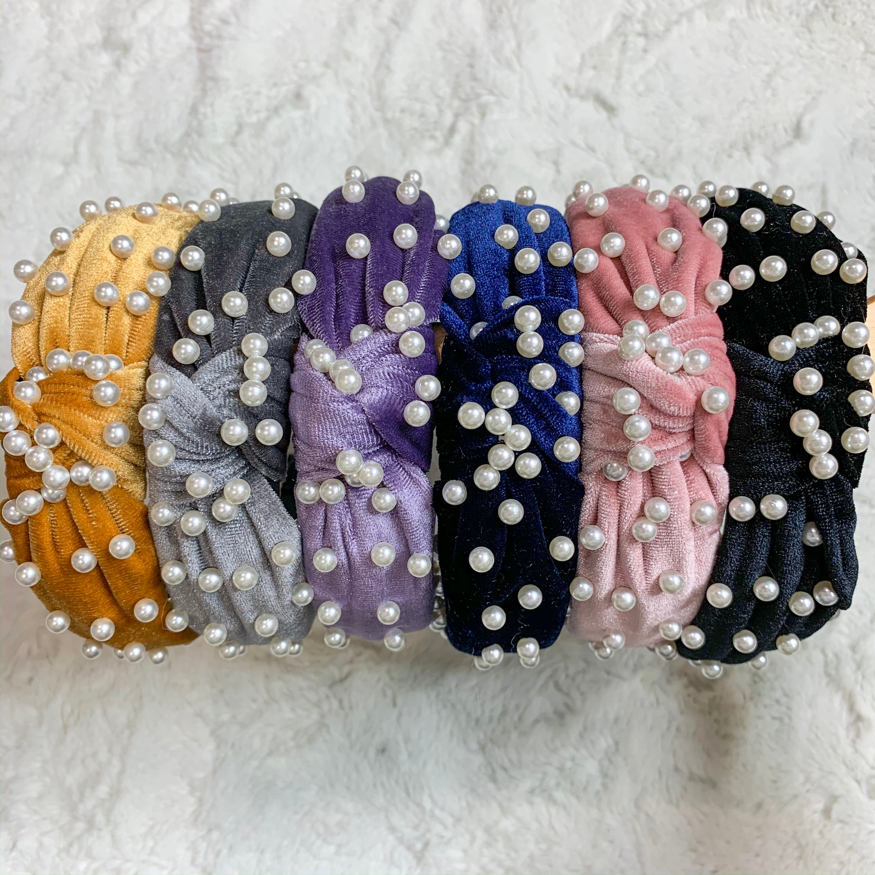 Blair Beaded Velvet Knot Headbands
