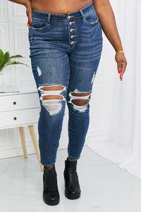 Britney Distressed Button Fly Judy Blue Jeans