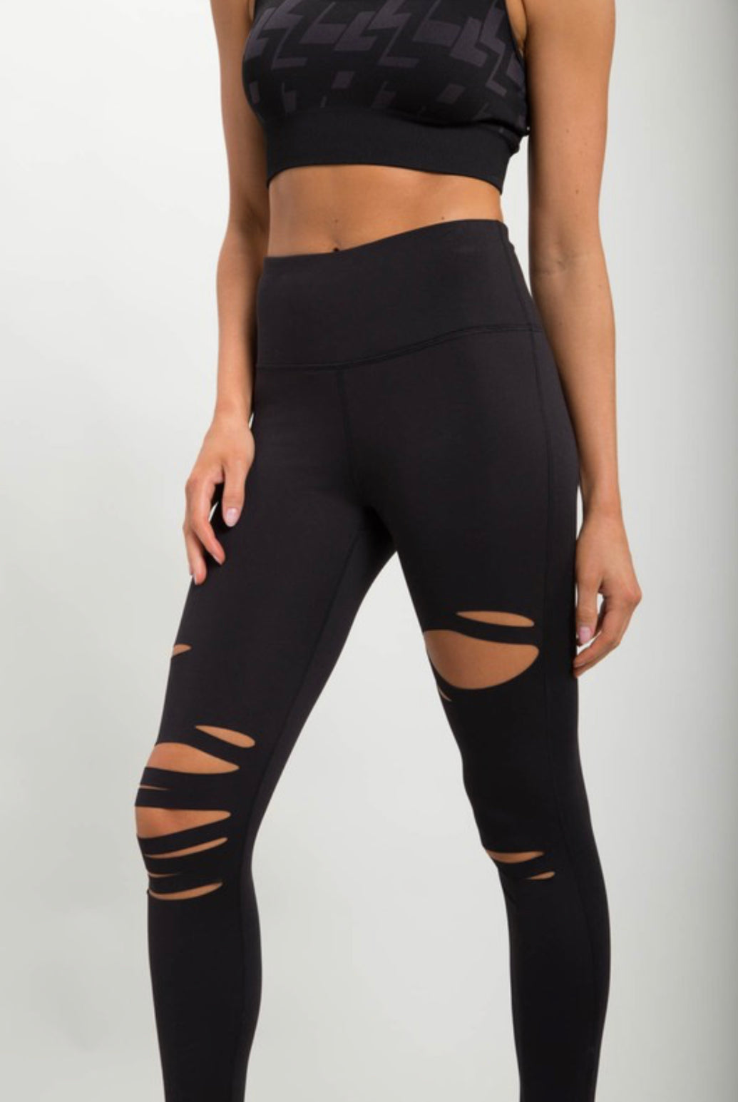 Mono B Black Laser Cut Leggings 2.0