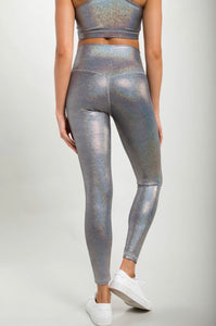 Mono B Holographic Glitter High Waisted Leggings