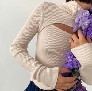 Low Key Cut Out Ribbed Top