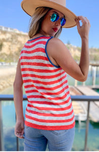 Oh Say Can You See Knit Flag Tank