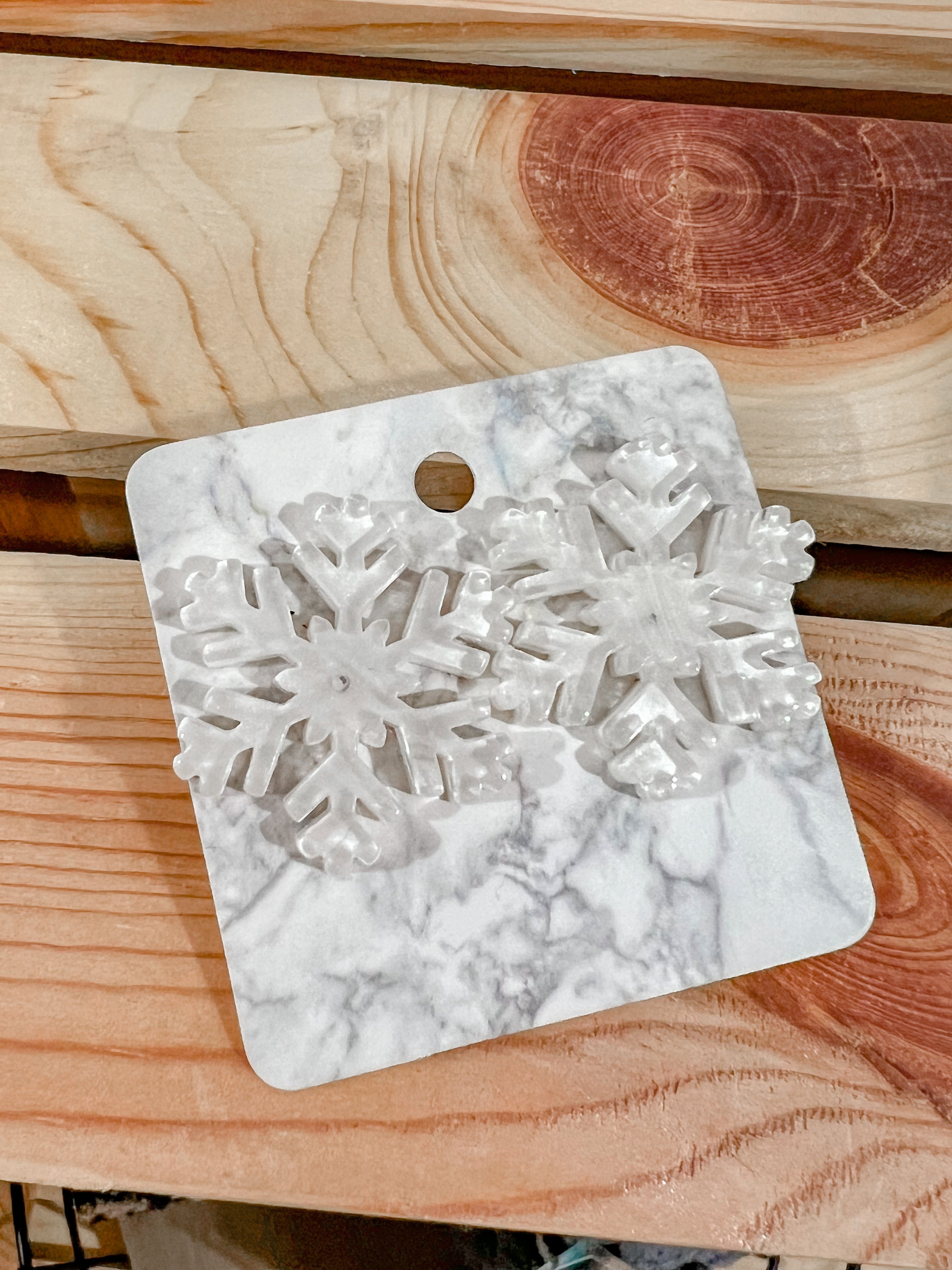 Let It Snow Resin Snowflake Earrings