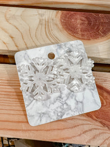 Let It Snow Resin Snowflake Earrings