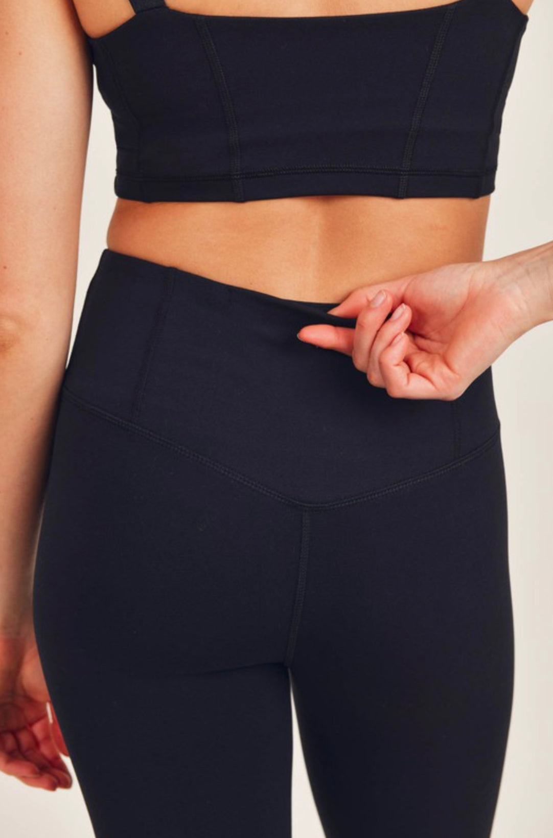 Mono B Black Essential High Waist Semi-Crop Leggings
