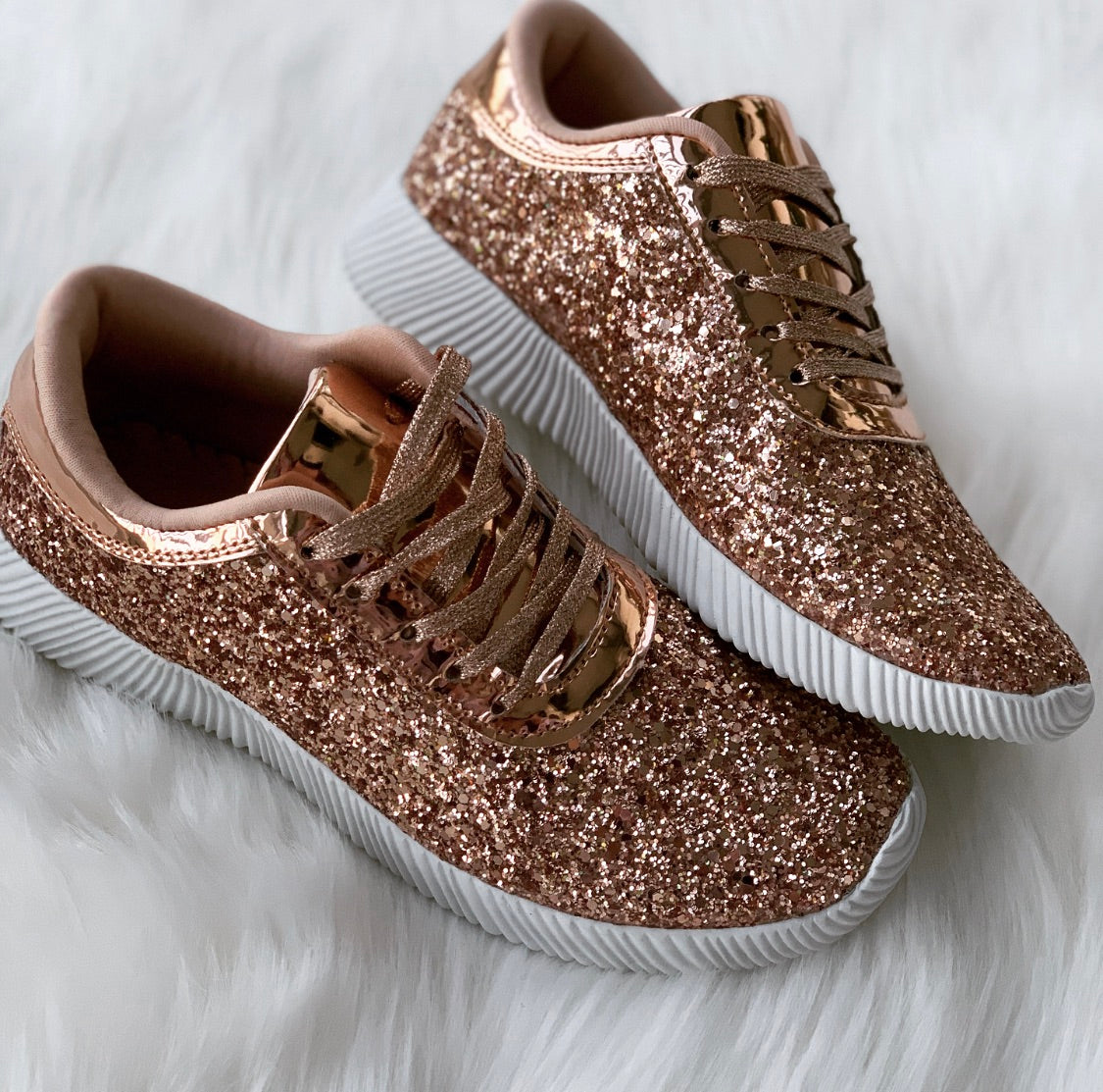 Rose Gold Glitter Sneaker